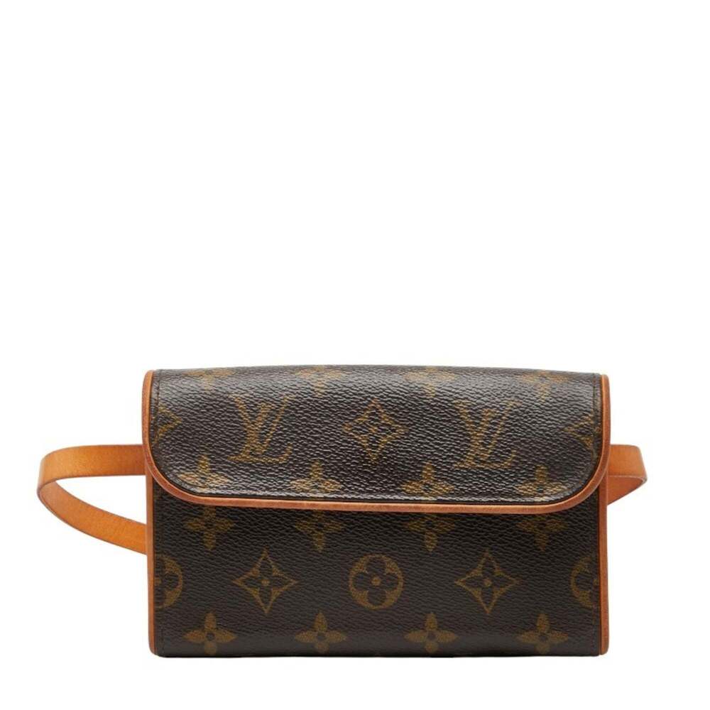 LOUIS VUITTON Authentic Brown Monogram Leather Pochette Hobo Bag